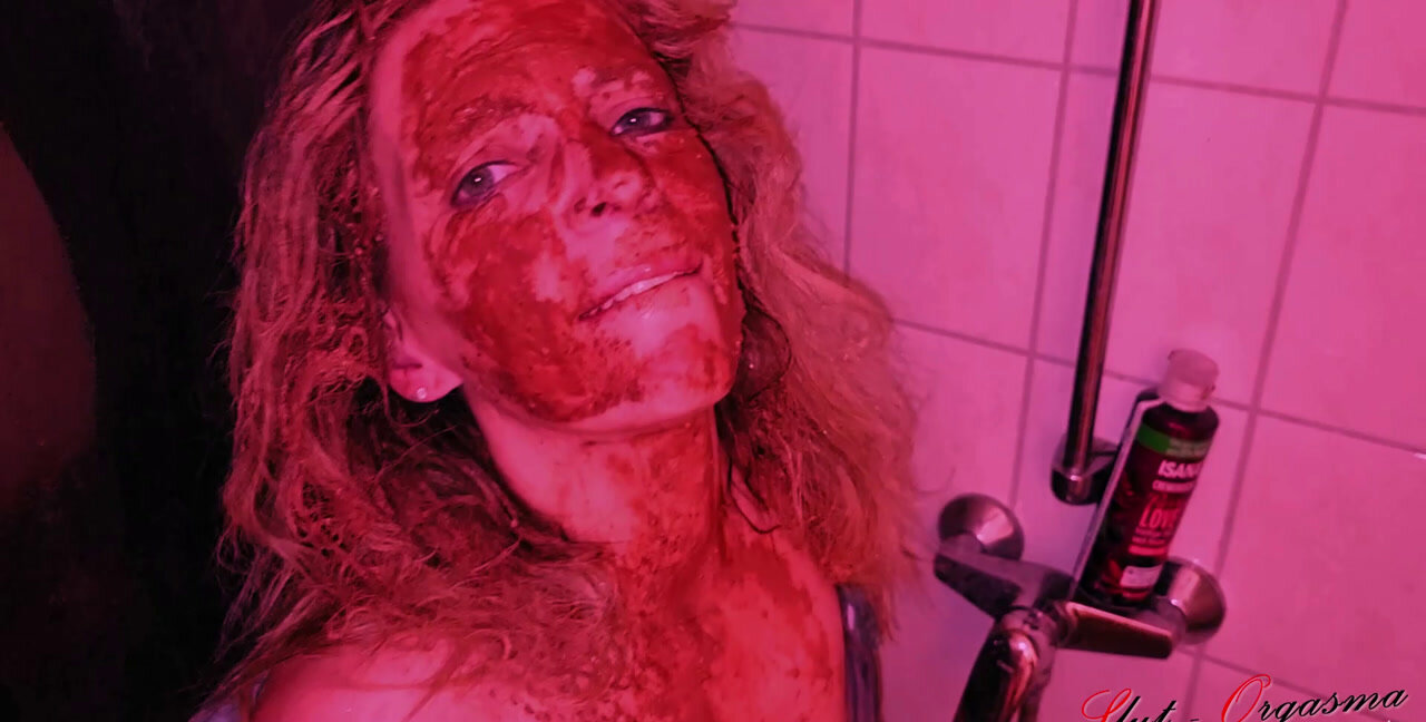 SlutOrgasma - Scat Slut-Orgasma Celeste extreme scat shower, Defecation, Solo