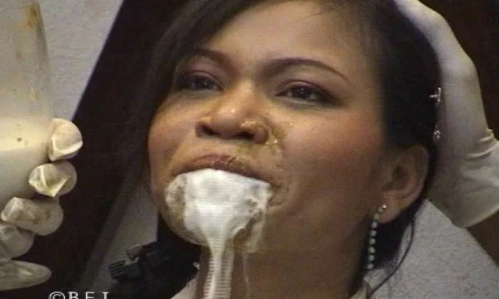 Nadja - Upside Down Milk Enema, Piss, Pooping