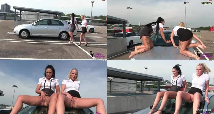 Lara-CumKitten - Mega Dreist - Geile Büroschlampen pissen Public aufs Auto Full HD / 66.08 MB