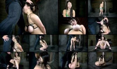 Hot Asian with huge natural tits, gets brutally skull fucked, tight bondage, and squirting orgasm HD 720p / 1.09 GB