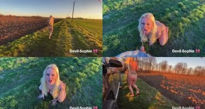 Devil Sophie - Jogging please donate your warm piss to me - until the boobs wiggle with devil-sophie FullHD 1080p / 87.69 MB