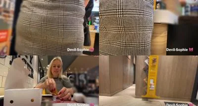 Devil Sophie - Fastfood piglets - really messed up the fast food toilet full of piss with devil-sophie FullHD 1080p / 131.92 MB