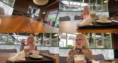 Devil Sophie - Heftig und versaut im Cafe gespritzt - Dreist vor der Poli FullHD 1080p / 180.34 MB