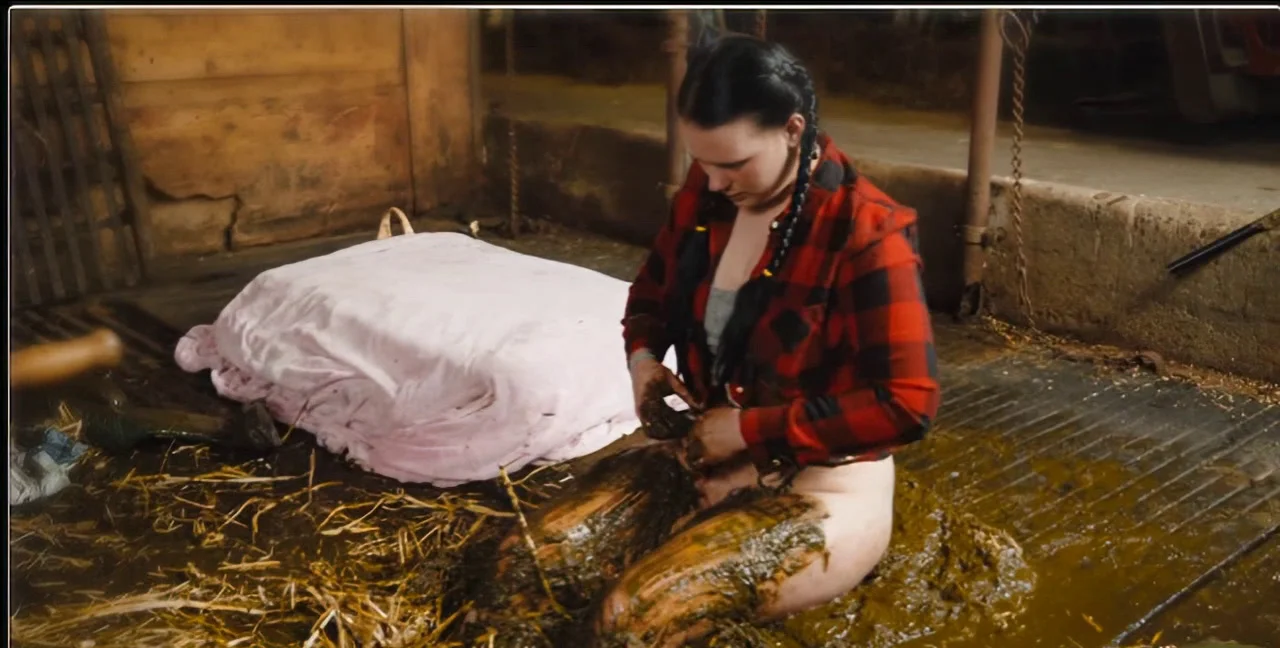 Betty - Farmer Girl Messy Mistake, Cow Dung